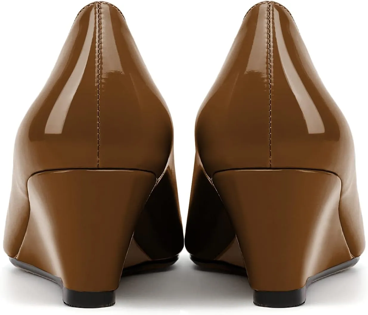 Zamikoo Women's Square Toe Pumps Wedge Heels Slip On 2 Inches Low Heel Fashion Dress Shoes Leather Patent US Size 5 - Size 13