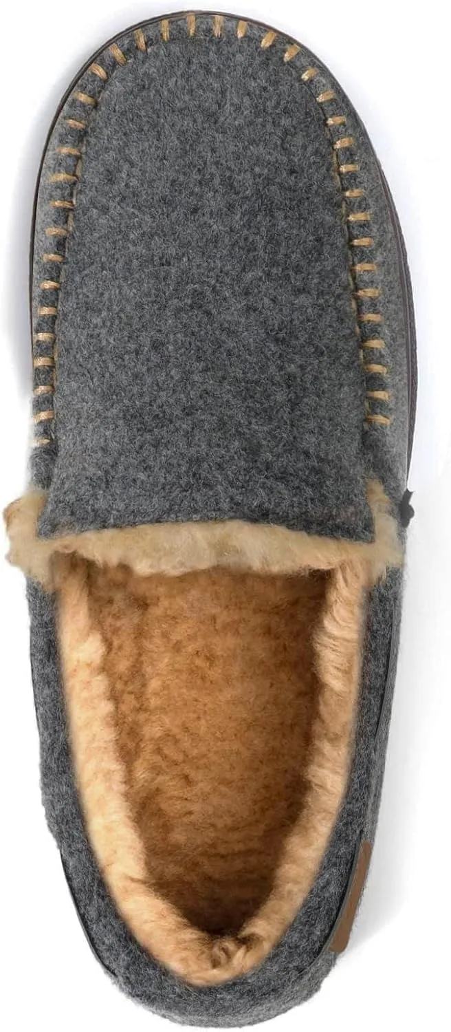 Zigzagger Men's Moccasin Slippers Memory Foam House Shoes, Indoor and Outdoor Warm Loafer Slippers