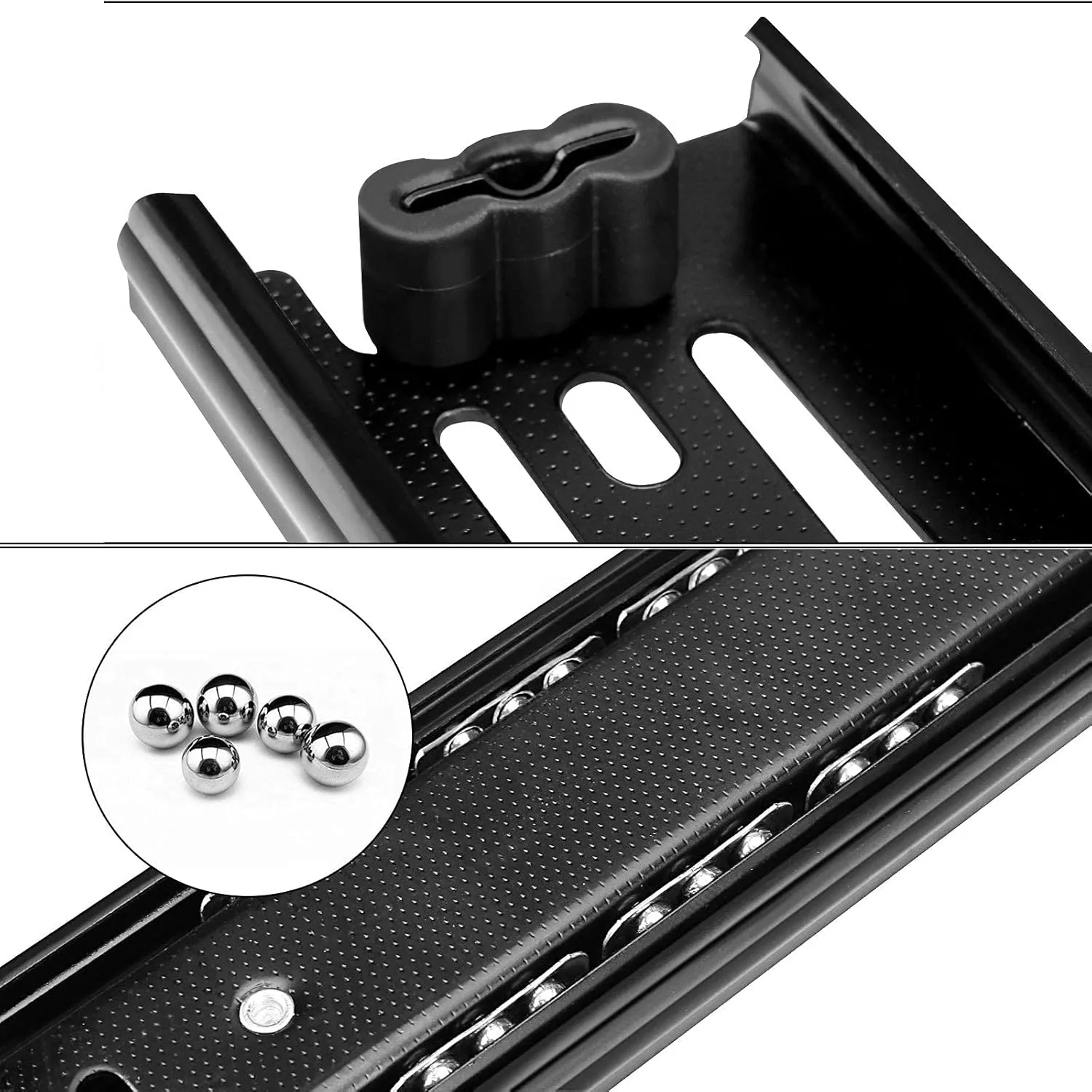ZOENHOU 6 Paris 10 Inch Drawer Slides, Heavy Duty Metal Steel Ball Bearing Side Mount Drawer Slides with 48 Screws Whisper Quiet Black Furniture Drawer Slides