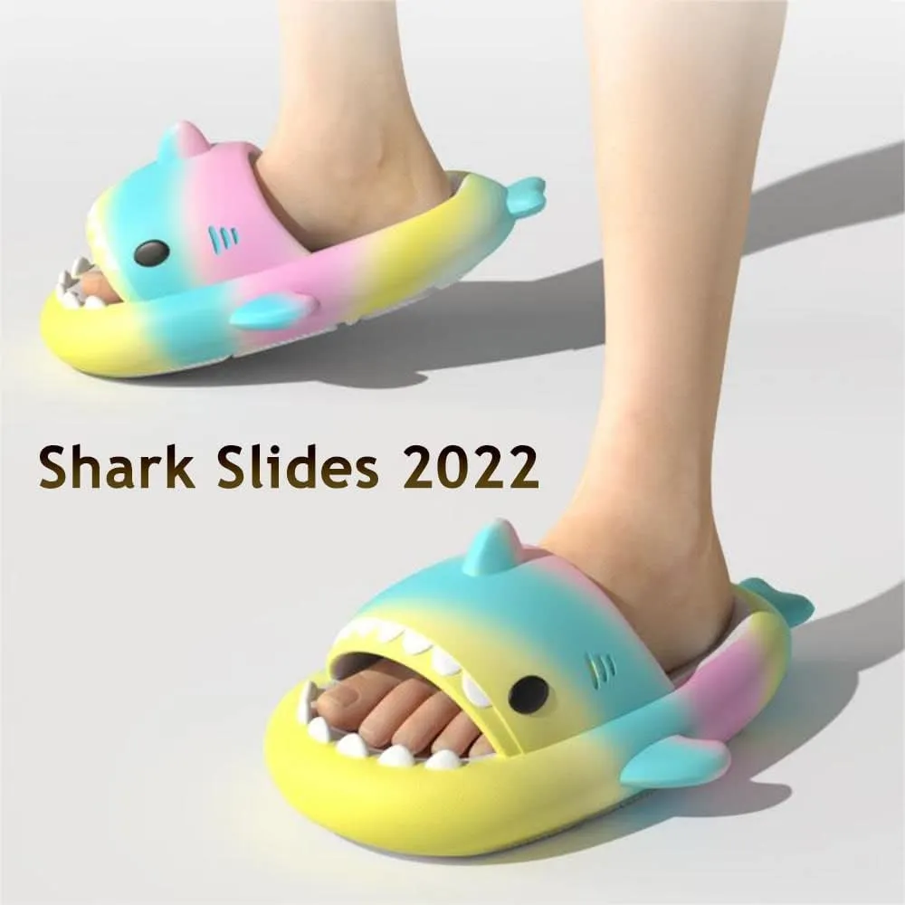 Zureto Original Shark Slides Upgraded, Cloudy Shark Slides Anti-Slip House Slippers Beach Shoes