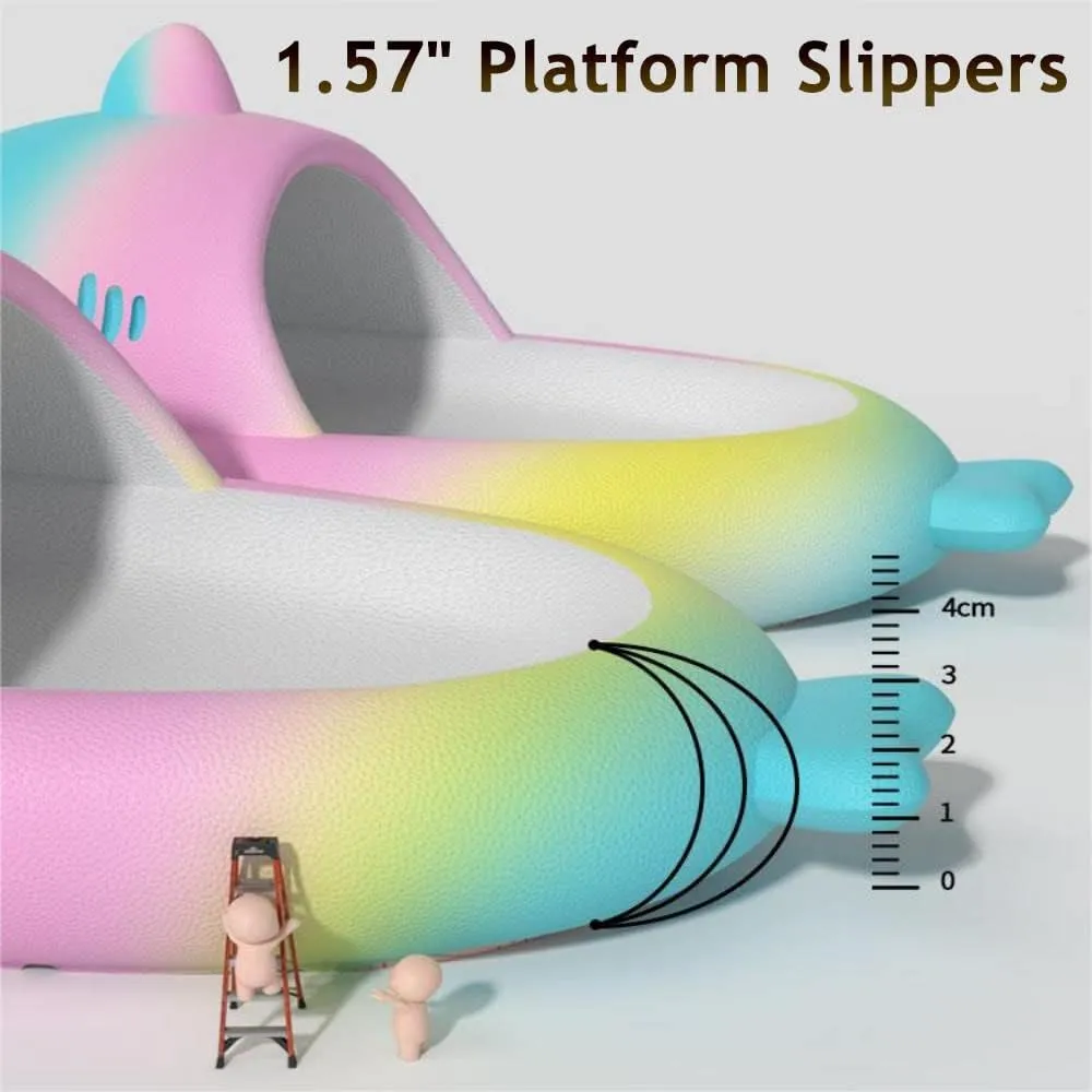Zureto Original Shark Slides Upgraded, Cloudy Shark Slides Anti-Slip House Slippers Beach Shoes